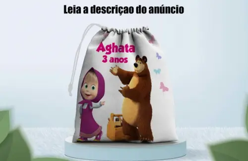 Saquinho Surpresa Personalizado da Marsha e o Urso