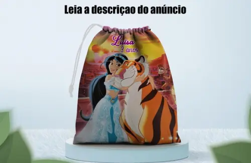 Saquinho Surpresa Personalizado da Pricesa Jasmine