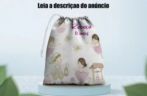 Saquinho Surpresa Personalizado Mundo Encantado das Fadas