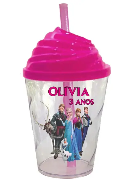 Copo Twister com a Tampa Chantilly Frozen