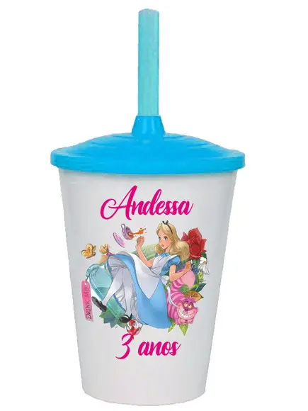 Copo Twister Lembrancinhas Alice no Pais das Maravilhas