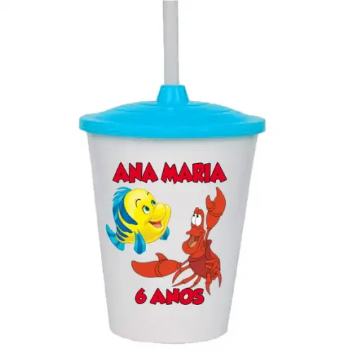 Copo Twister Lembrancinhas da Sereia Ariel