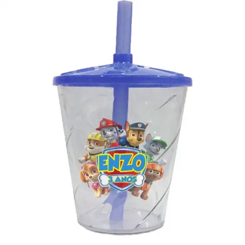 Copo Twister Lembrancinhas Infantil Patrulha Canina