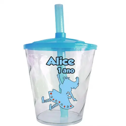 Copo Twister para Festa Alice no Pais das Maravilhas