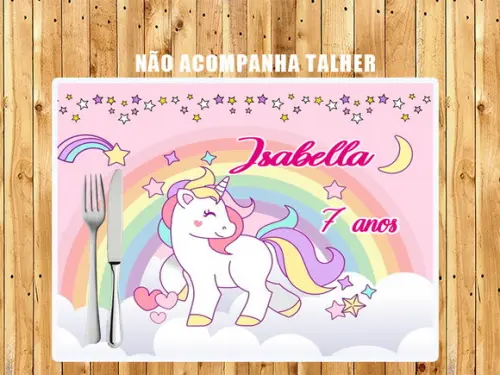Jogo Americano de Unicornio Lavável