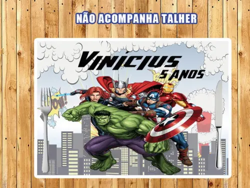 Jogo Americano de Papel Personalizado Vingadores