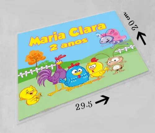 Jogo Americano de Papel Personalizado Galinha Pintadinha
