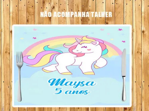 Jogo Americano de Unicornio Lavável
