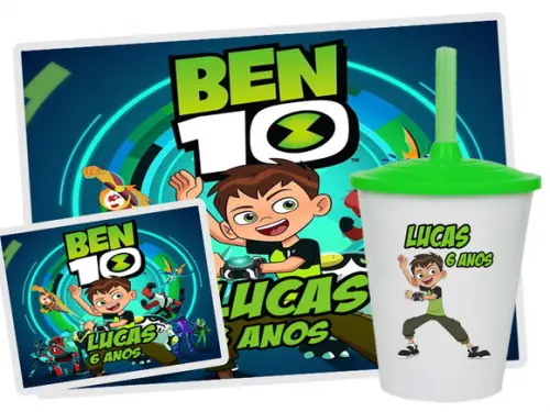 Jogo Americano e Copo Twister do Ben 10
