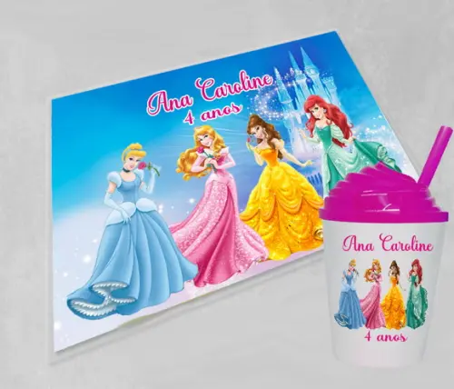 Jogo Americanoe Copo Chantily Princesas