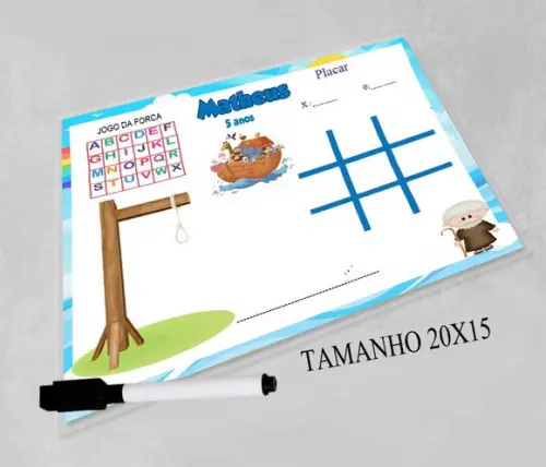 Jogo da Velha e Forca Personalizada Arca de Noé