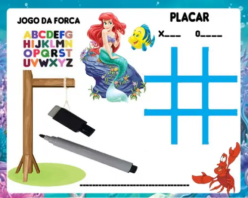 Jogo da Velha e Forca Personalizada da Ariel