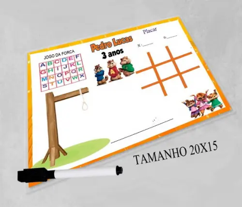 Jogo da Velha e Forca Personalizado Alvim e os Esquilos