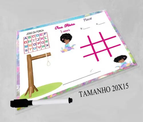 Jogo da Velha e Forca Personalizado Sereia Baby