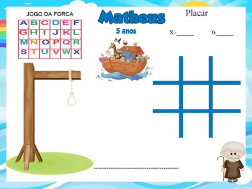 Jogo da Velha Forca Personalizada da Alice
