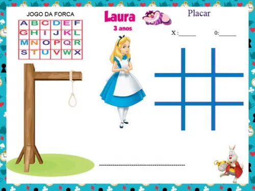 Jogo da Velha Forca Personalizada da Alice