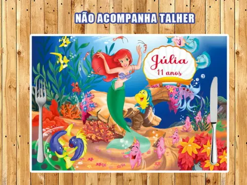 Jogo de Americano Lavável da Sereia Ariel