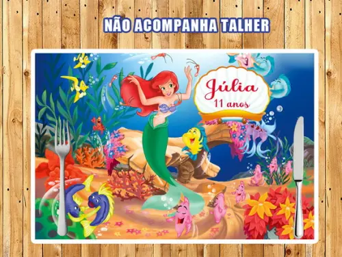 Jogo de Americano Lavável da Sereia Ariel