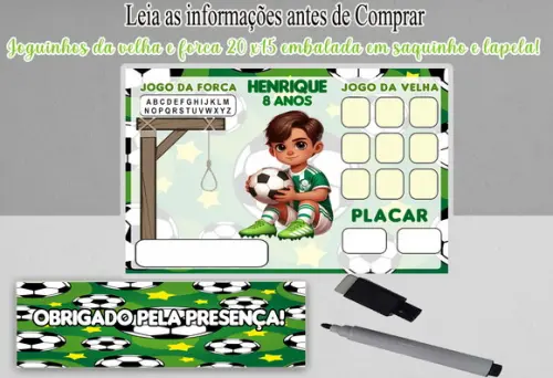 Joguinho da Forca e da Velha Personalizado do Palmeiras