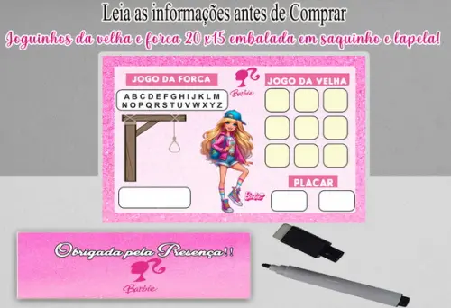 Joguinho da Velha e da Forca da Barbie