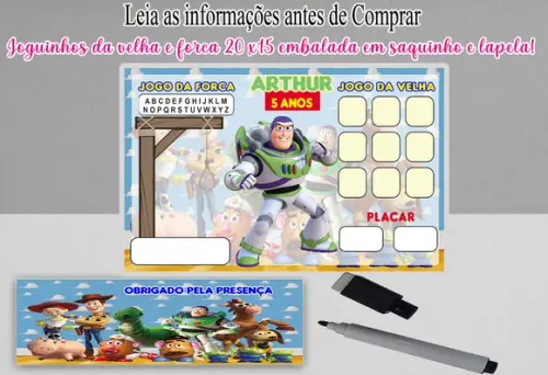 Joguinho da Velha e da Forca Lembrancinhas Buzz Lightyear