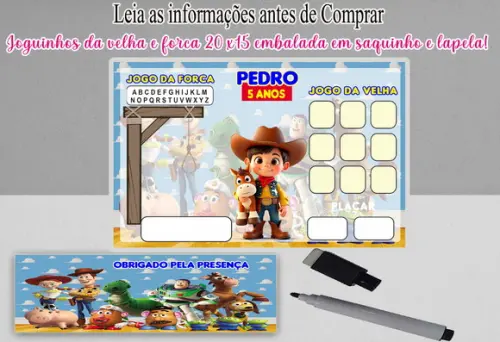 Joguinho da Velha e da Forca Festa do Toy Story
