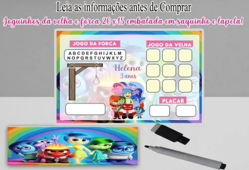 Joguinho da Velha e da Forca Lembrancinhas Divertidamente