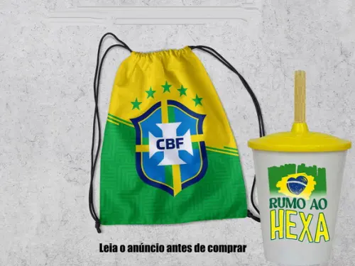 Kit Copa do Mundo Mochila e Copo Twister do Brasil