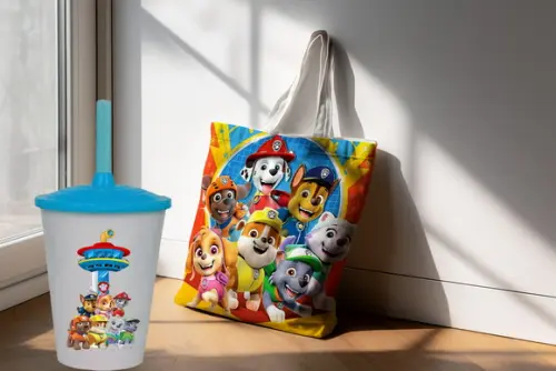 Kit Lembrancinhas da Patrulha Canina Sacola Ecobag+copo