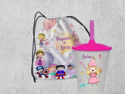 Kit Mochila +copo Twister Bloquinho Carnaval