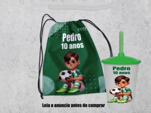 Kit Mochila +copo Twister Lembrancinhas do Palmeiras