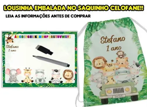Kit Mochilinha e Lousa Magica Safari Baby