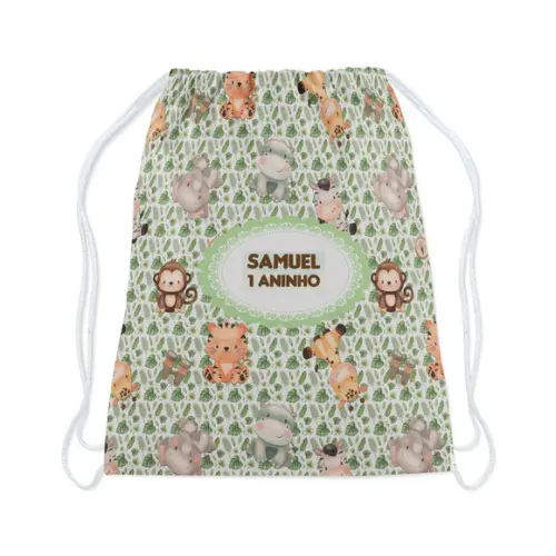 Kit Mochilinha e Lousa Personalizada Safari Baby