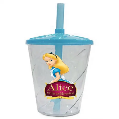Lembrancinhas da Alice no Pais das Maravilhas Copo Twister