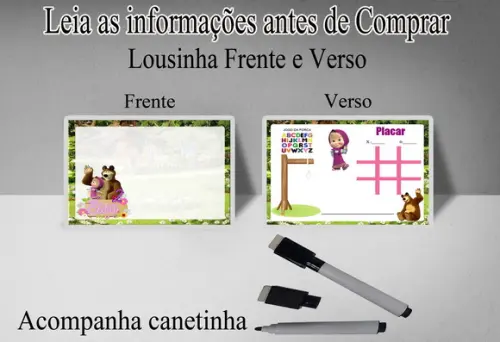 Lembrancinhas da Marsha e o Urso Lousa Magica+canetinha