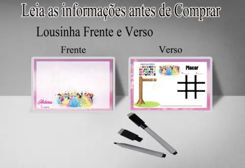 Lembrancinhas das Princesas Lousa Magica + Canetinha