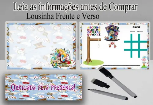 Lembrancinhas de Aniversario da Alice Lousa Magica 3x1