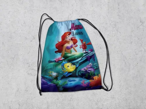 Lembrancinhas de Aniversario Sereia Ariel Mochila
