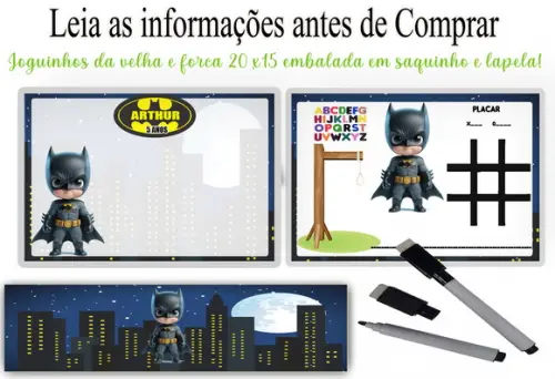 Lembrancinhas do Batman Baby Lousa 3x1