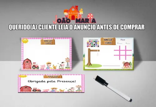 Lembrancinhas Tema Fazedinha Lousa 3x1+ Caneta