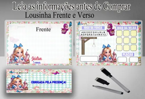 Lousa 3x1 + Caneta da Alice Baby no Pais das Maravilhas