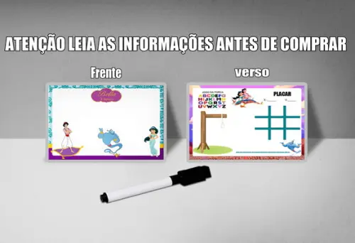 Lousa 3em 1 + Canetinha da Jasmine e Aladim