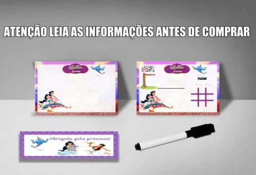 Lousa 3em 1 + Canetinha da Jasmine e Aladim