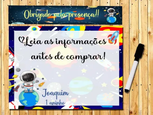Lousa e Caneta Mágica Personalizada Astronauta