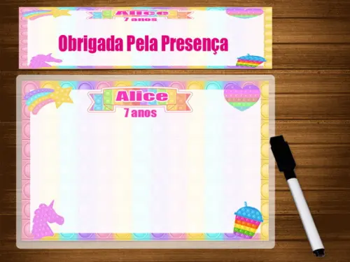 Lousa e Canetinha Magica para Lembrancinhas Pop It