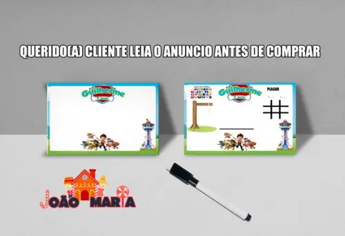 Lousa e Canetinha Magica Patrulha Canina