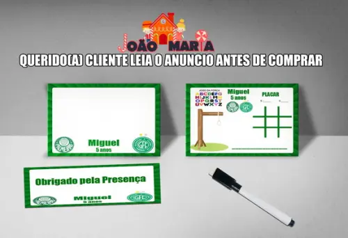 Lousa e Canetinha Magica Personalizada Futebol