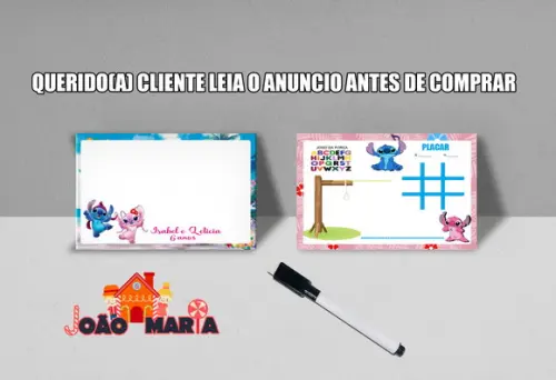 Lousa e Canetinha Magica Personalizada Stitch