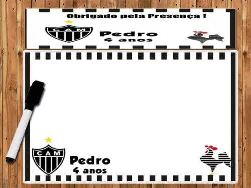 Lousa e Canetinha Magica Personalizada Time de Futebol