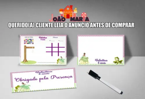 Lousa Magica + Caneta Lembrancinha da Princesa Tiana